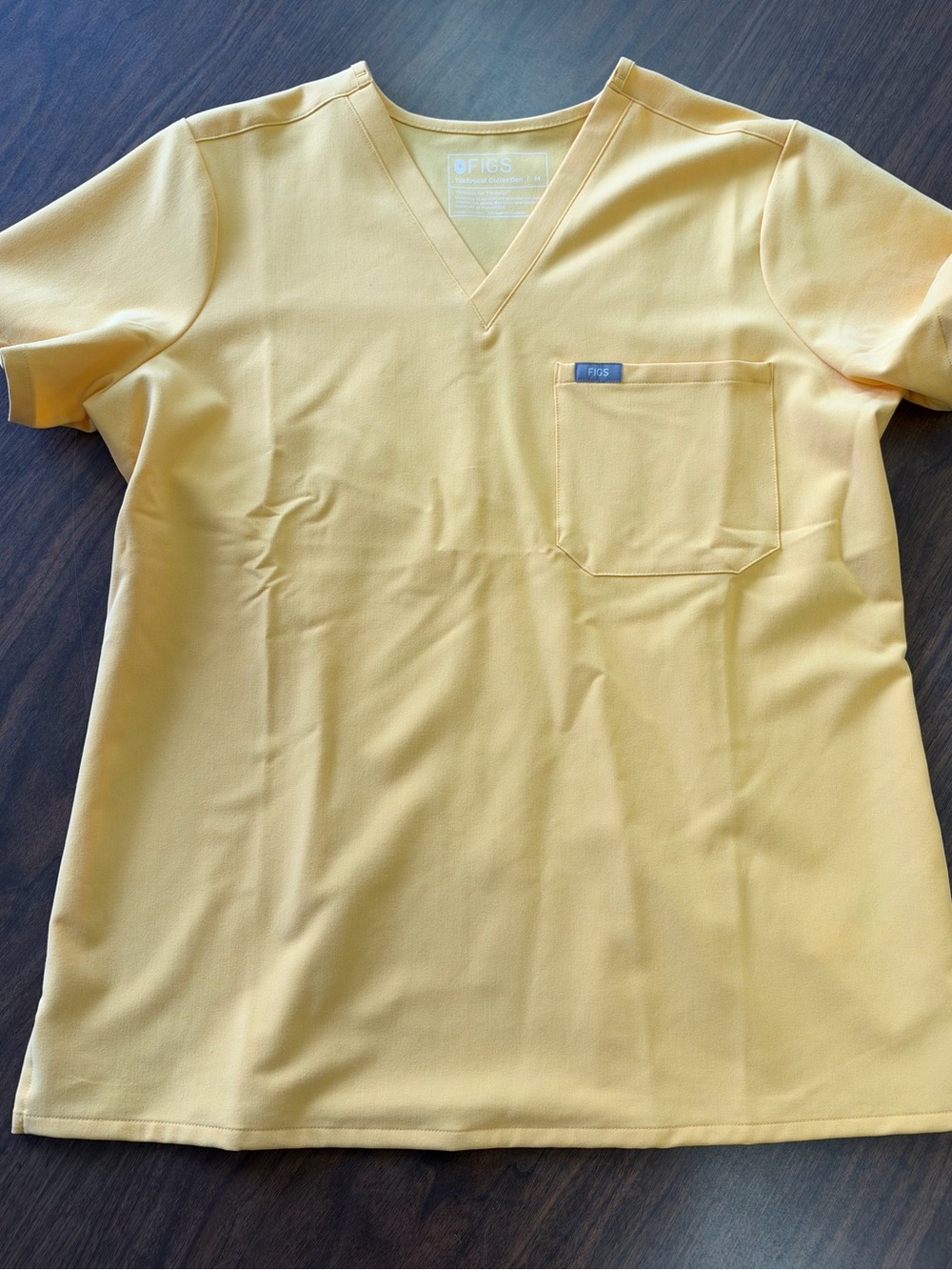 Figs Women’s V-Neck Scrub Top in Dandelion yellow